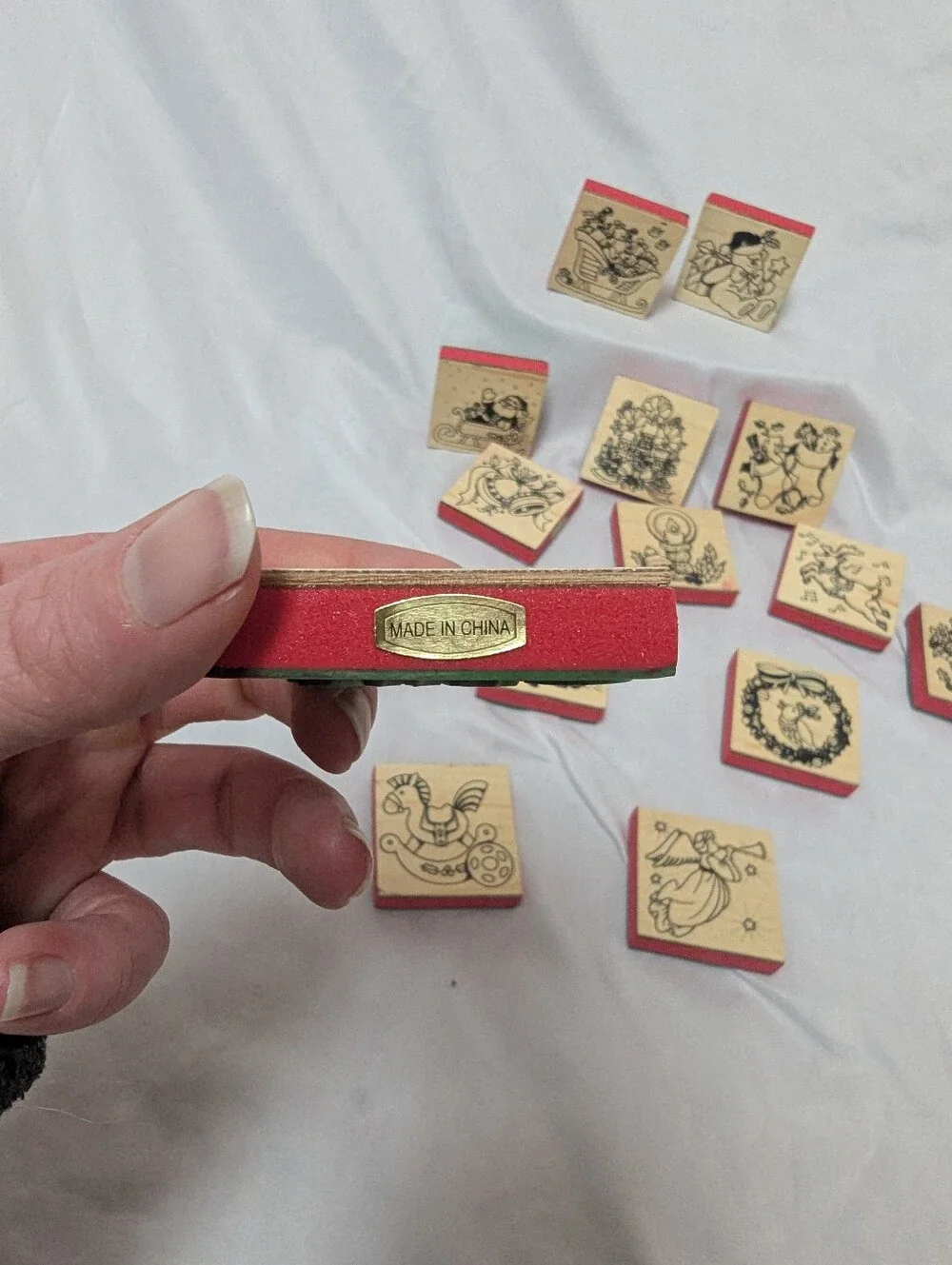 15 Vintage Christmas Holiday Rubber Stamps Crafts Card Making Santa, Bears, Gift